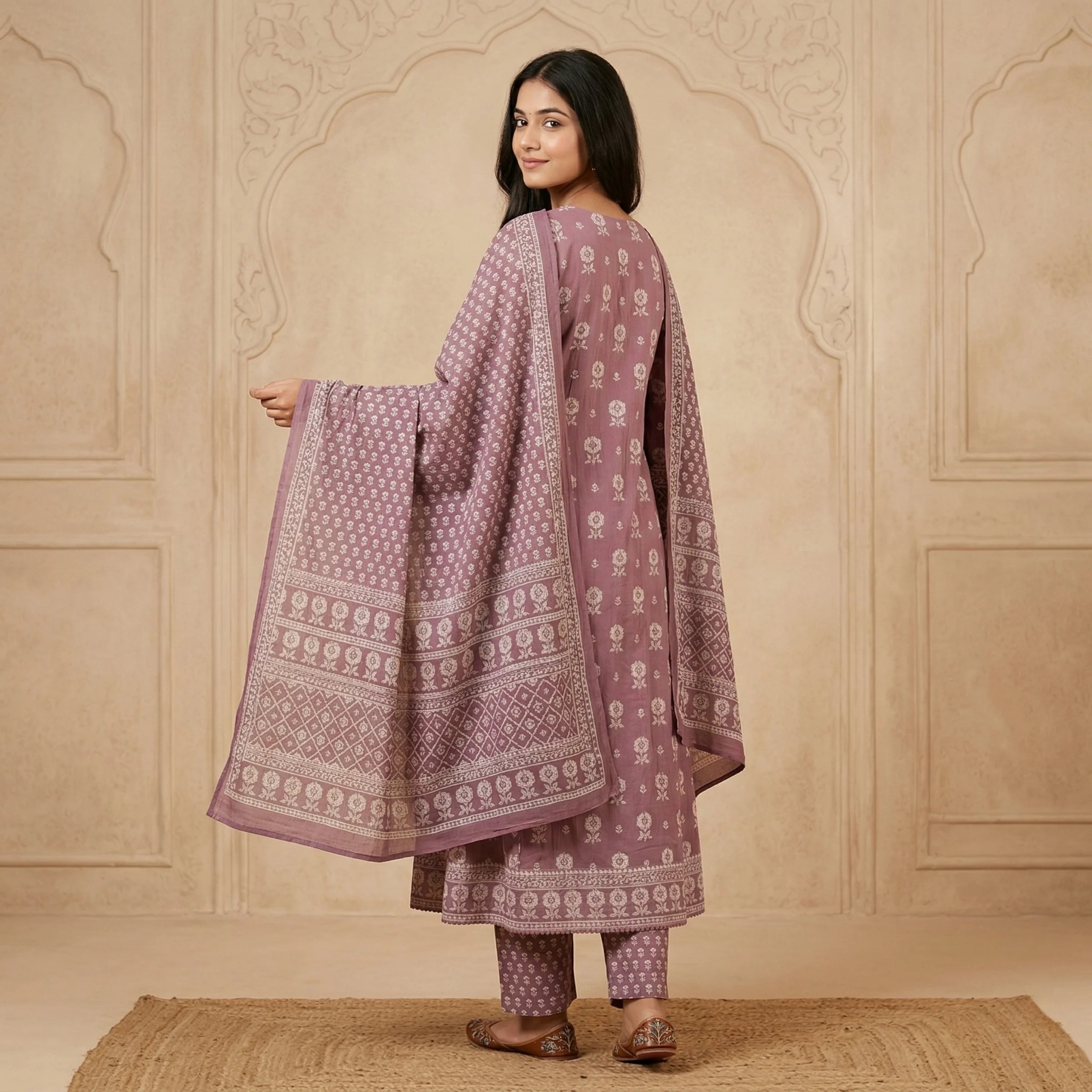 Myra Mauve Printed 3-Piece Set
