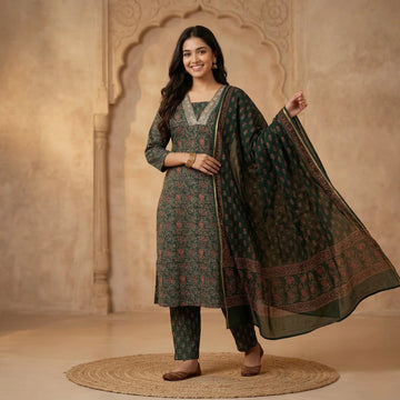 Naayra Emerald Print Suit Set