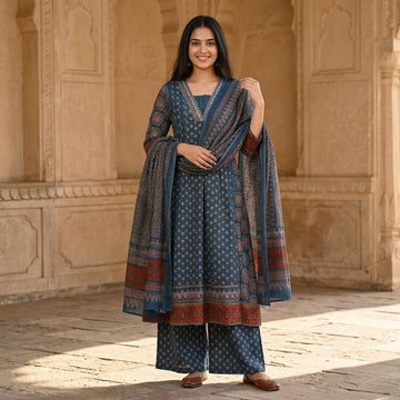 Neel Ajrakh Printed 3-Piece Set