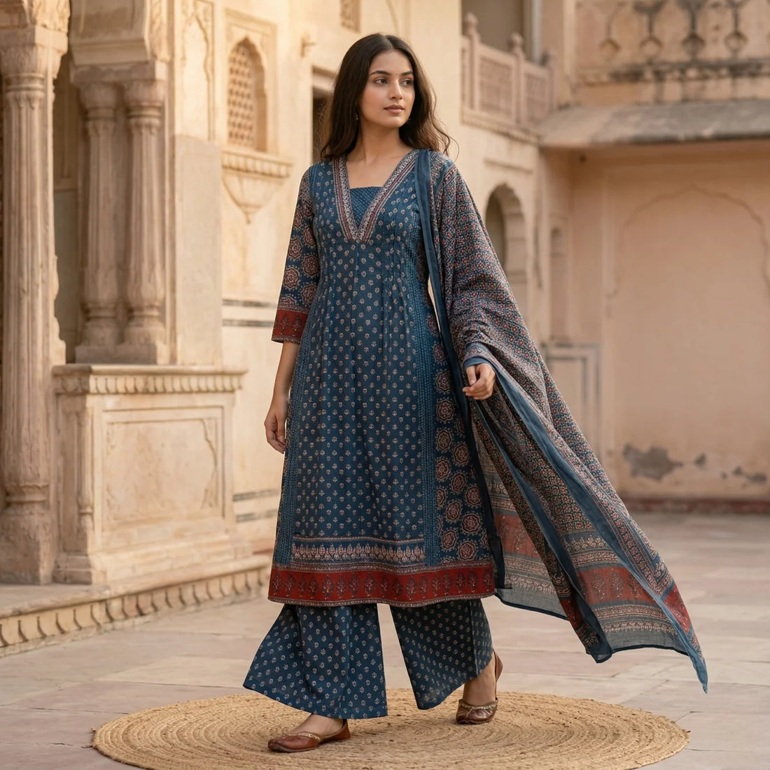 Neel Ajrakh Printed 3-Piece Set