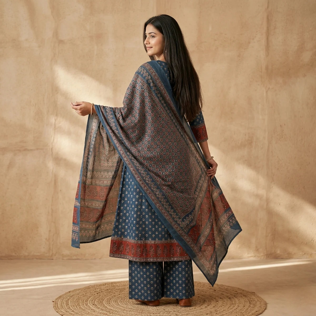 Neel Ajrakh Printed 3-Piece Set