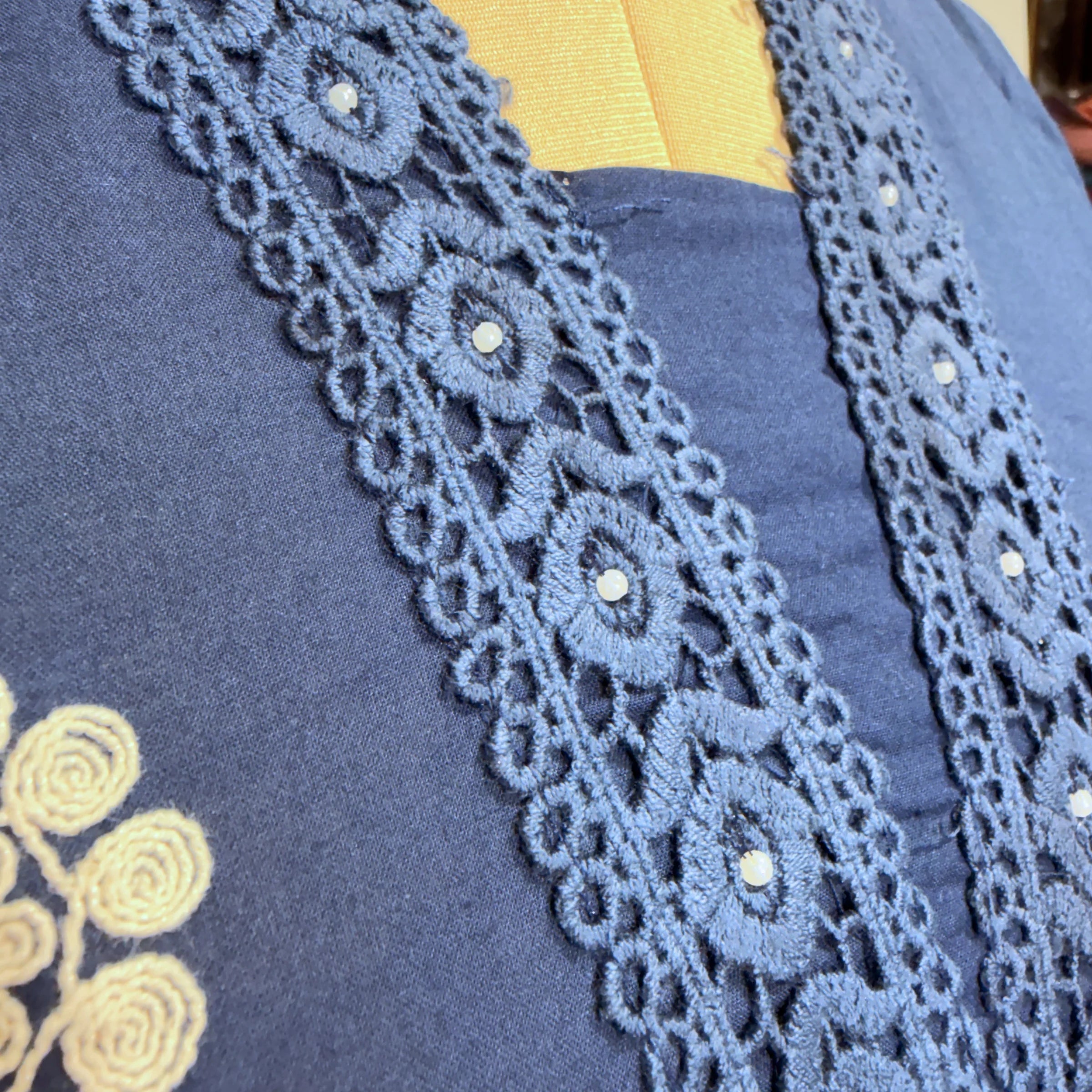 Neerja Indigo Embroidered 3-Piece Set