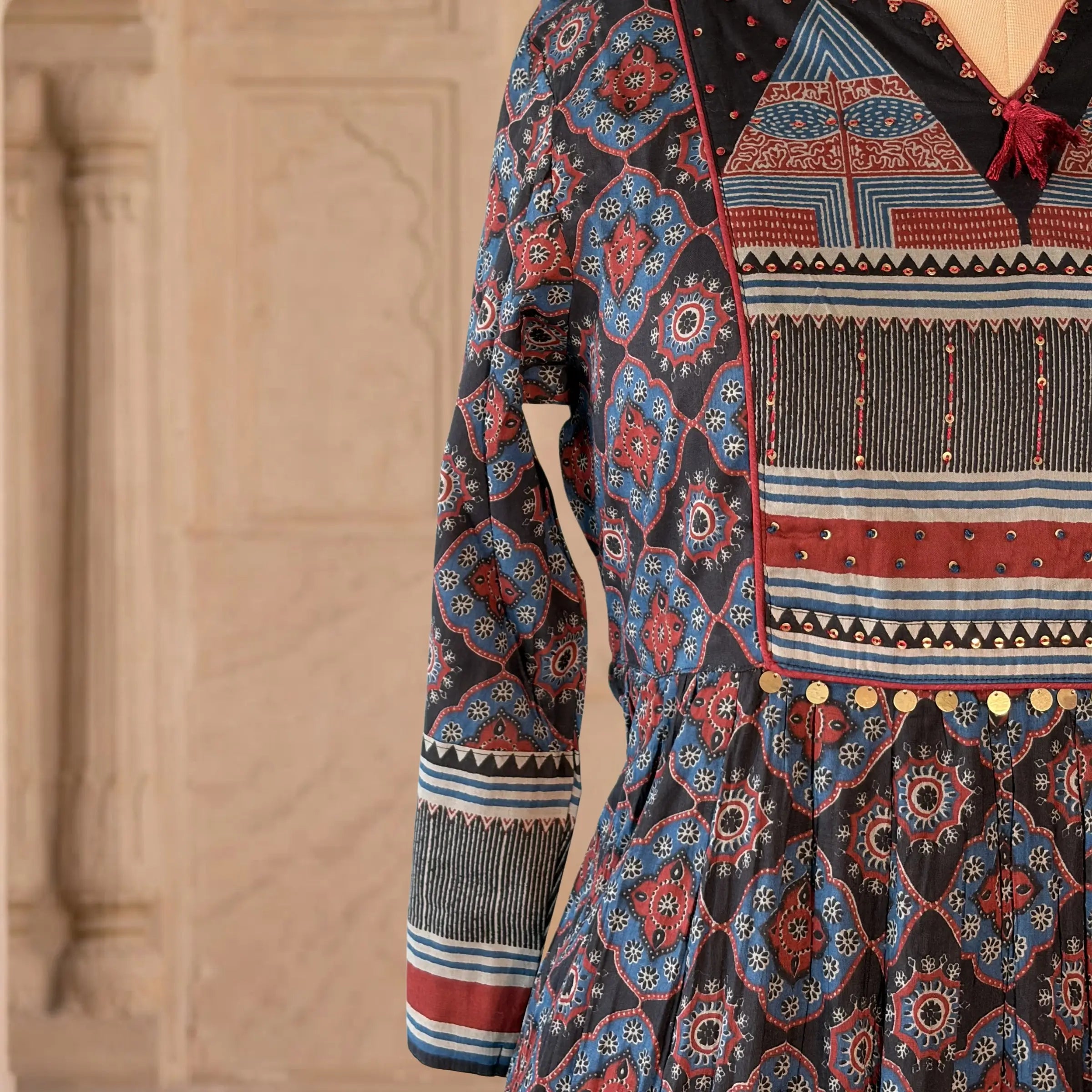 Noir Rust Printed Gown