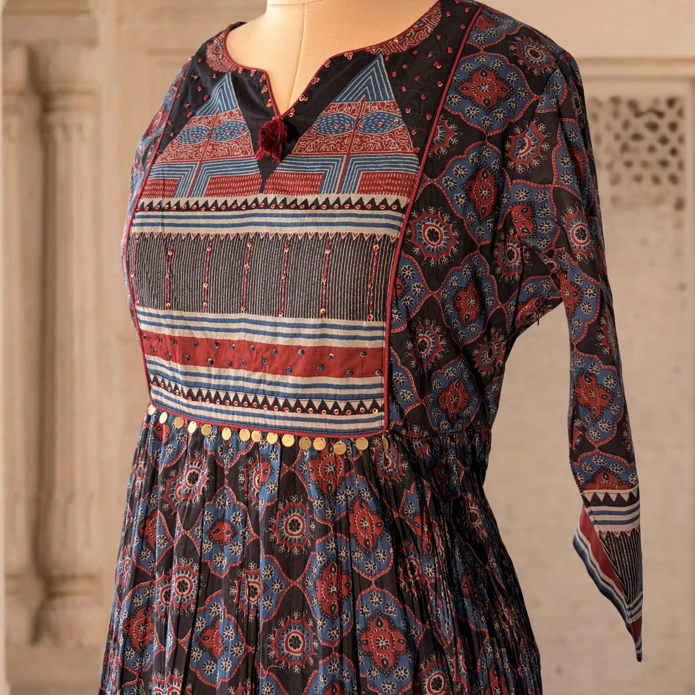 Noir Rust Printed Gown