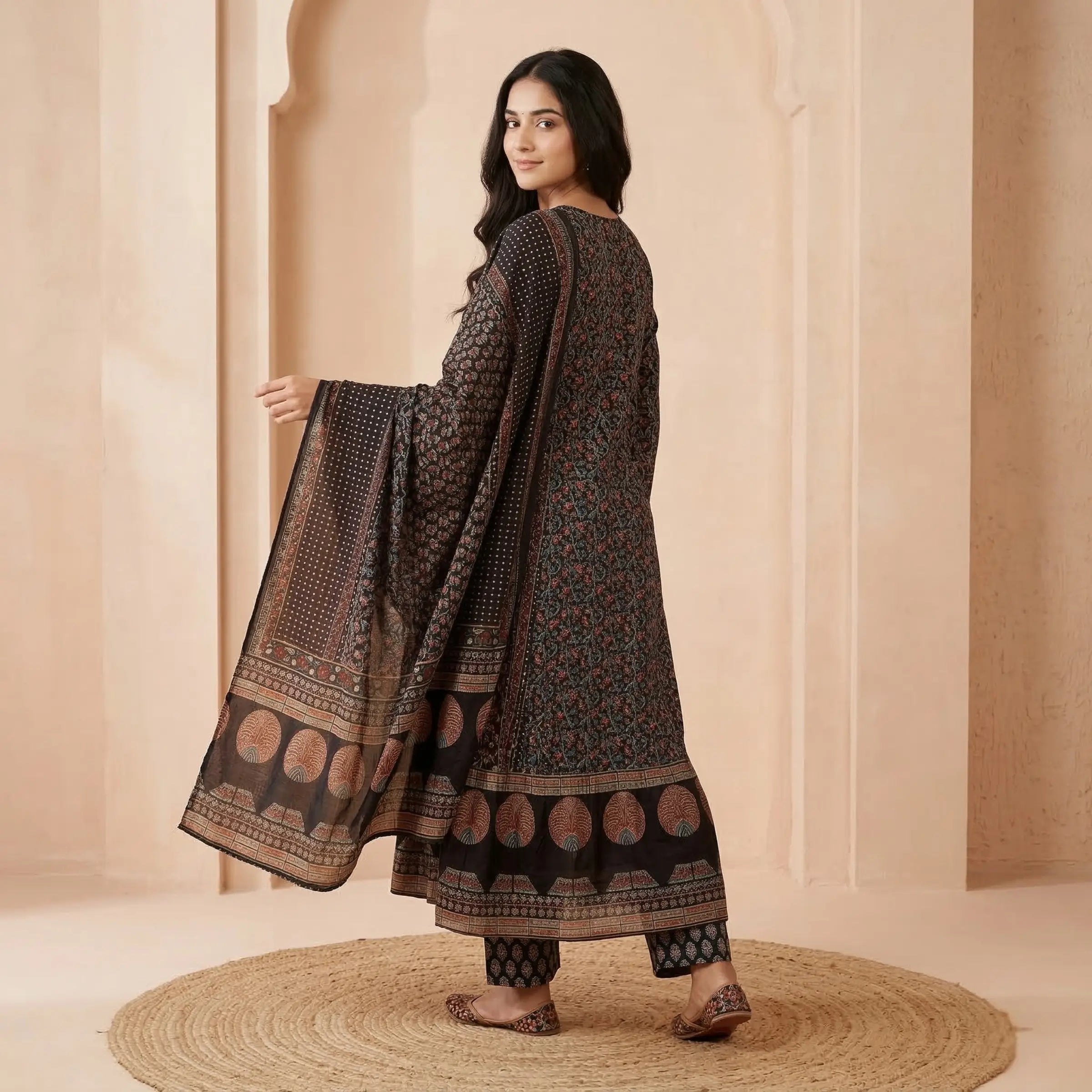 Raat Rani Black Anarkali Set
