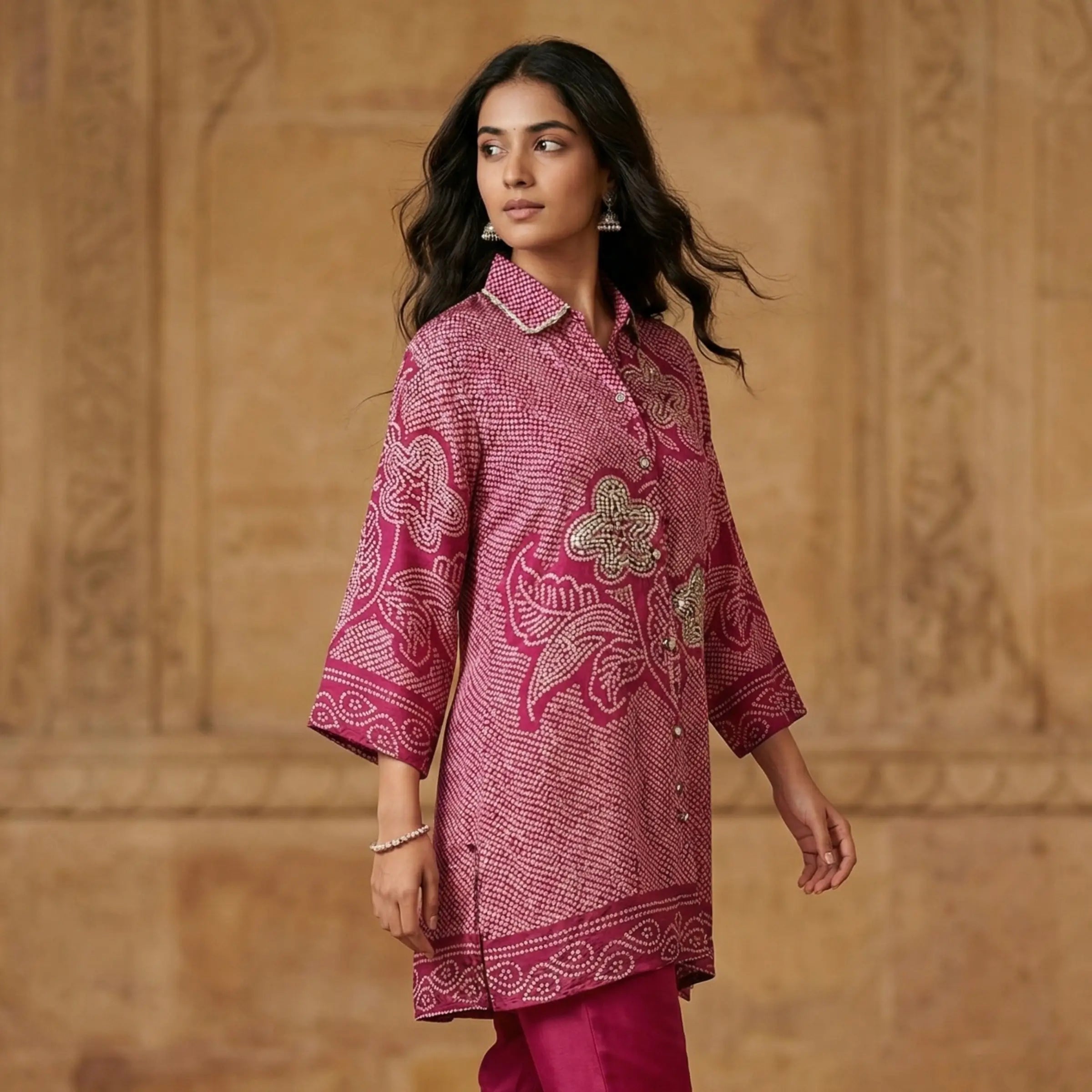 Rani Mehfil Bandhani Shirt