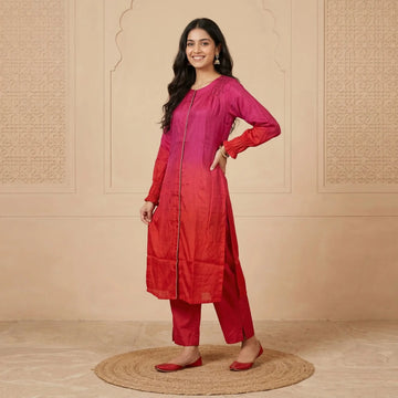Rhea Ombre Pintuck Kurta Set