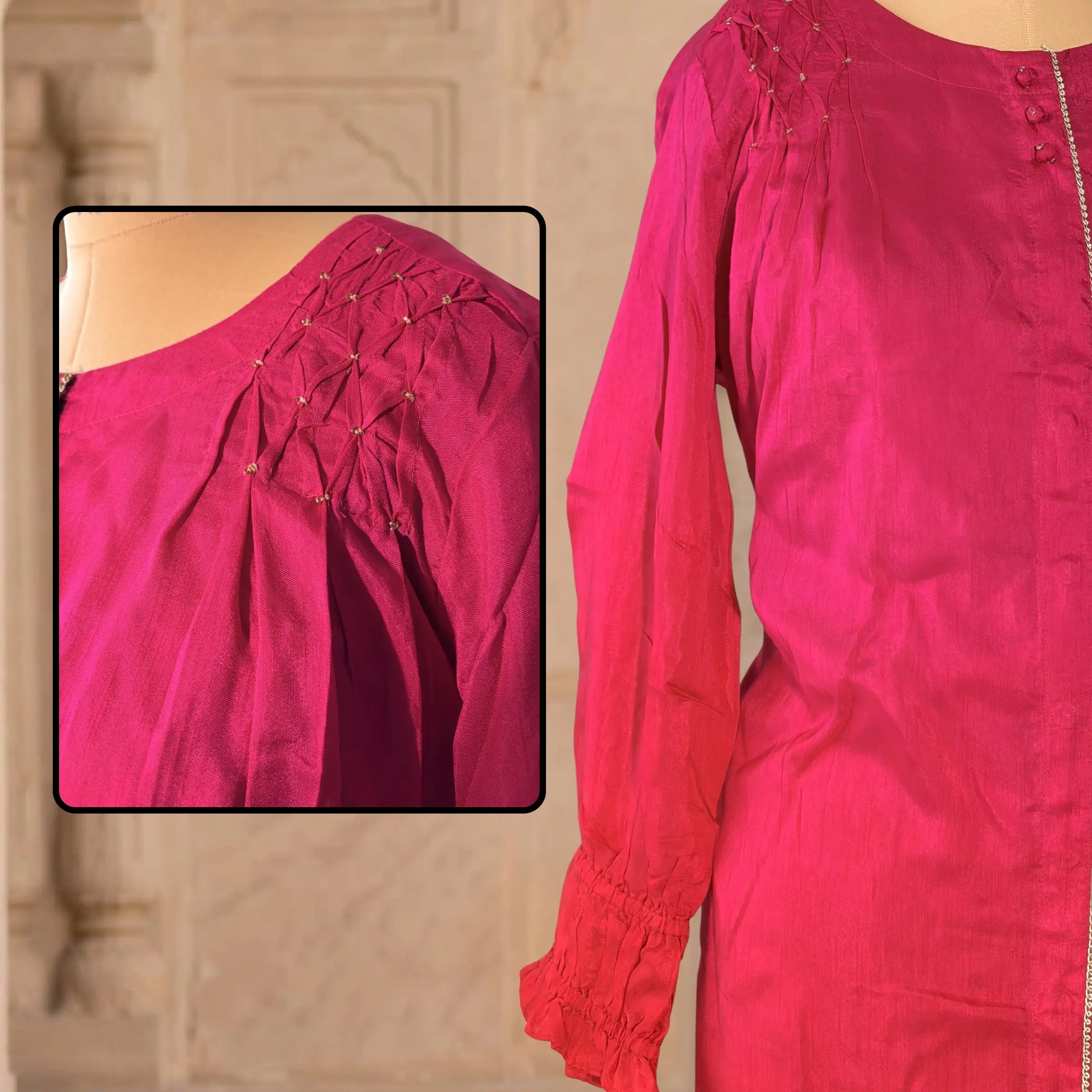 Rhea Ombre Pintuck Kurta Set