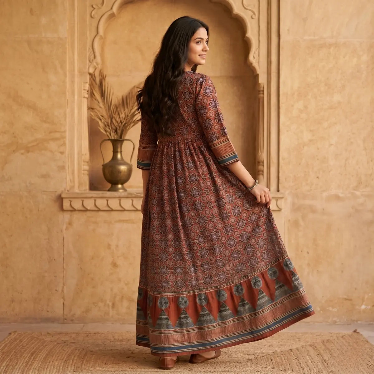 Rust Royale Printed Gown