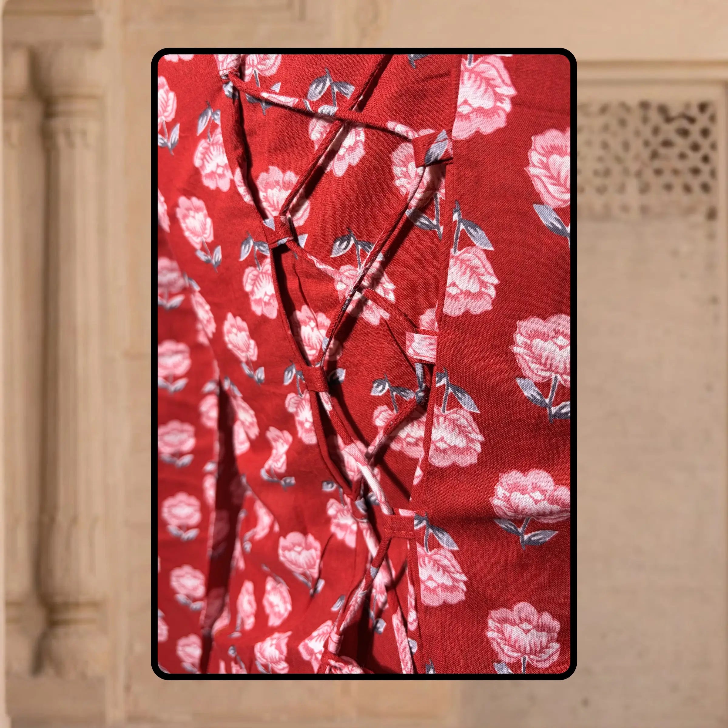 Scarlet Floral Lace-Back Top