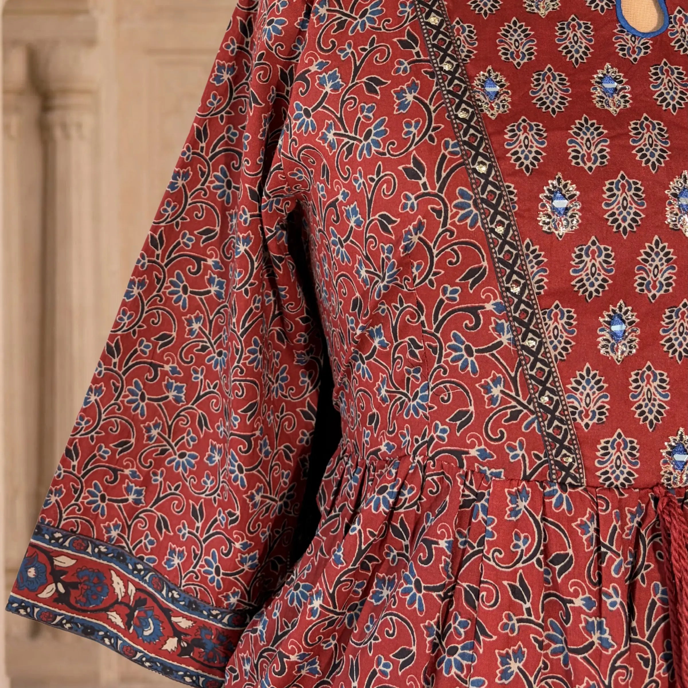 Surmayi Rust Ajrakh Set