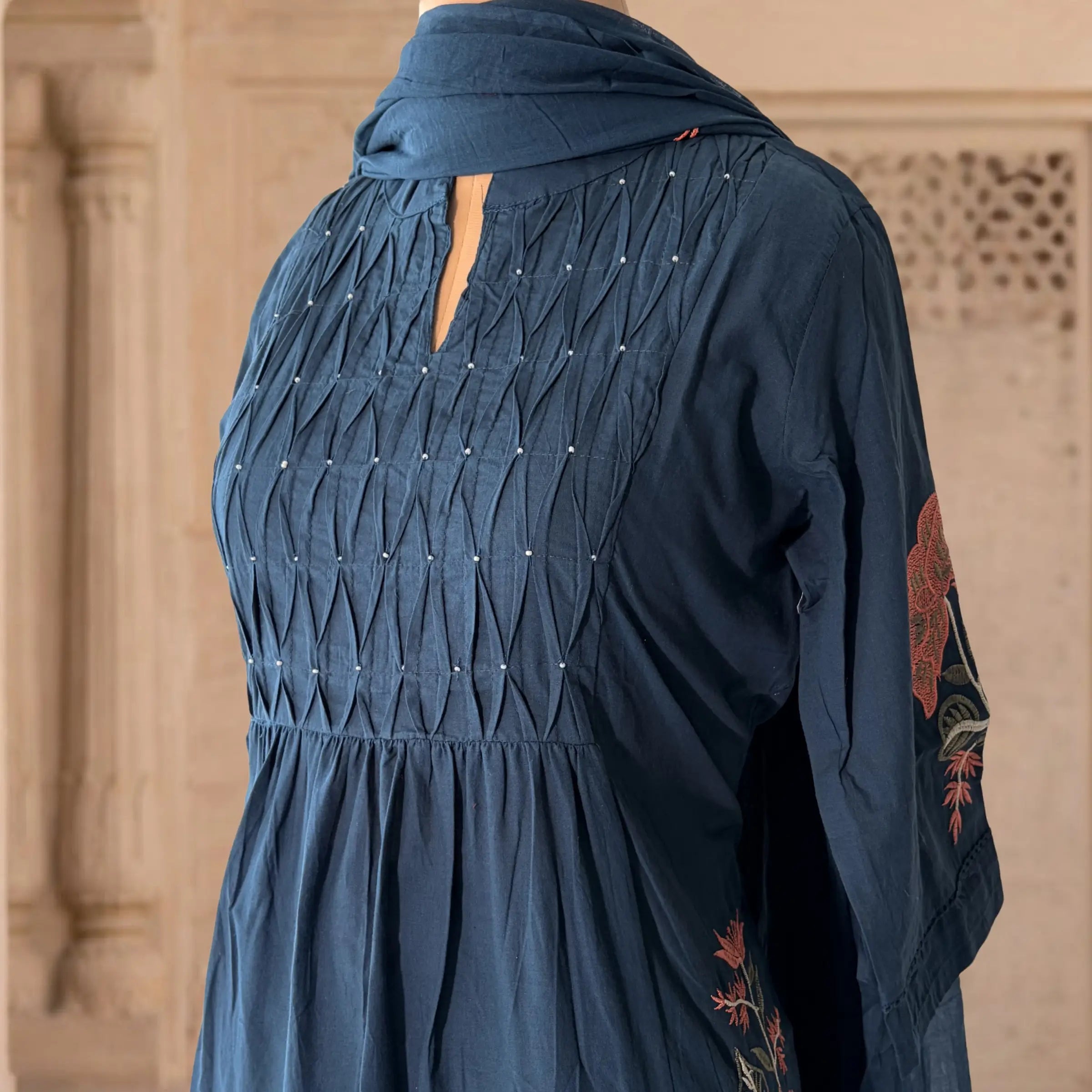 Tarini Teal Embroidered Set