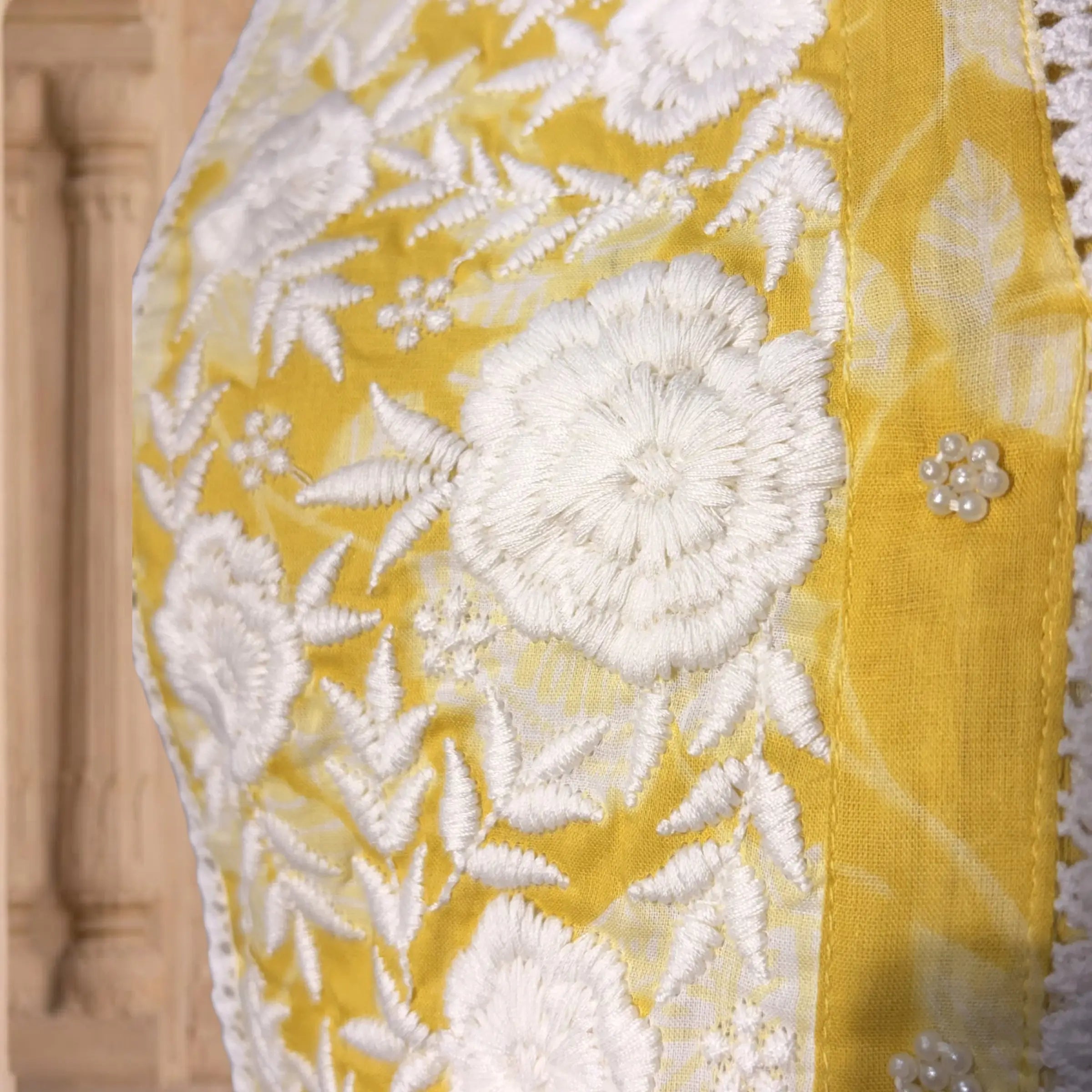 Yellow Floral A-Line Kurti